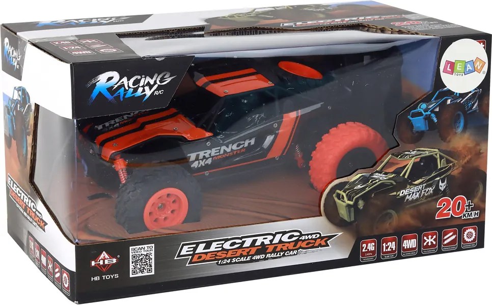 LEAN Toys Diaľkovo ovládané terénne auto R/C 1:24 oranžové