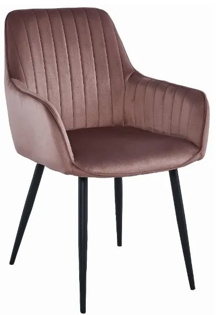 Zamatová stolička Talin ružová