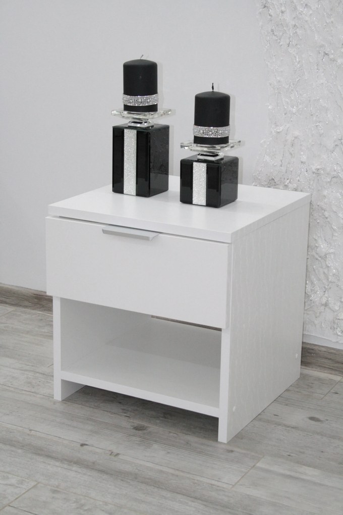 AKCIA Nočný stolík HAVANA biely II. akosť
