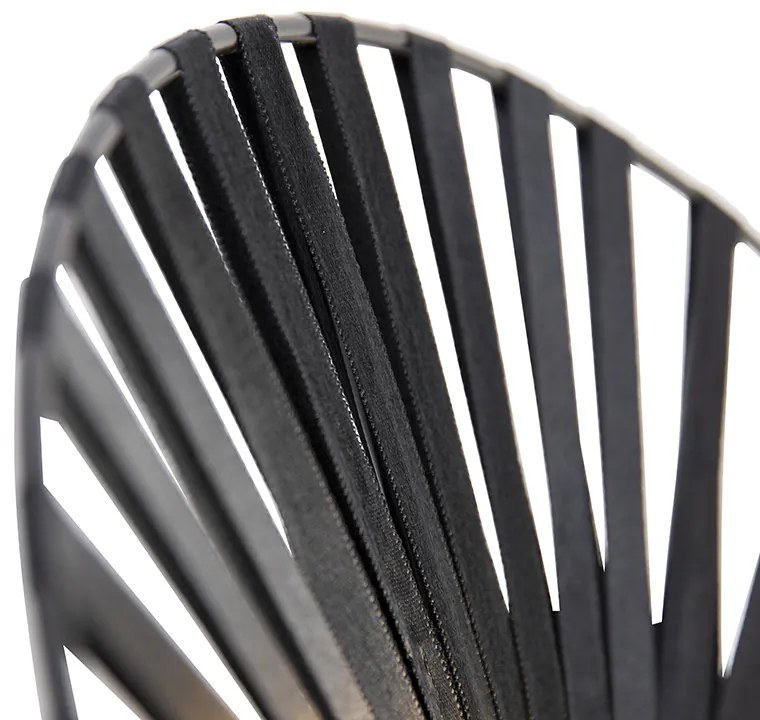 Rustikálna nástenná lampa čierna 40 cm - Leia