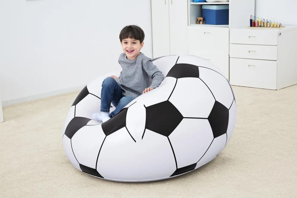 Lean Toys Bestway nafukovacie kreslo – Futbalová lopta 75010