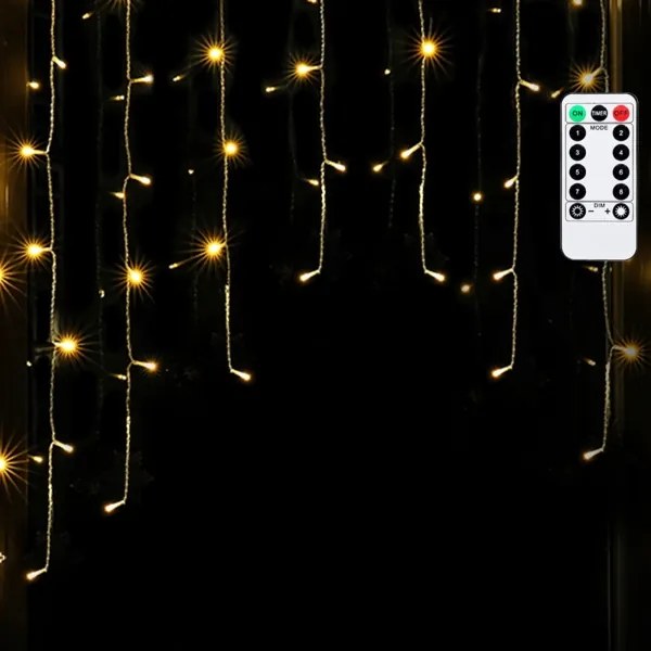 Aigostar - LED vonkajší vianočný reťaz 200xLED/6W/230V/8 funkcií 3x1m IP44 teplá biela+DO