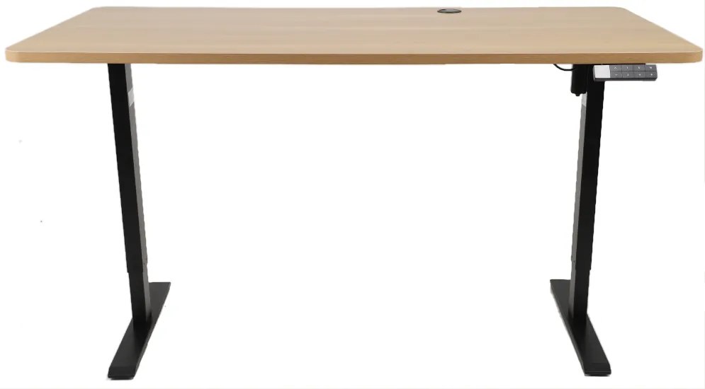 Výškovo nastaviteľný elektrický stôl BestBerg BBAT-16BWD / rozmer 160x80 cm / výška 85-130 cm / čierna/drevo