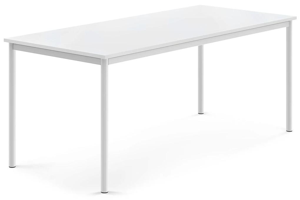 Stôl SONITUS, 1800x800x720 mm, HPL - biela, biela