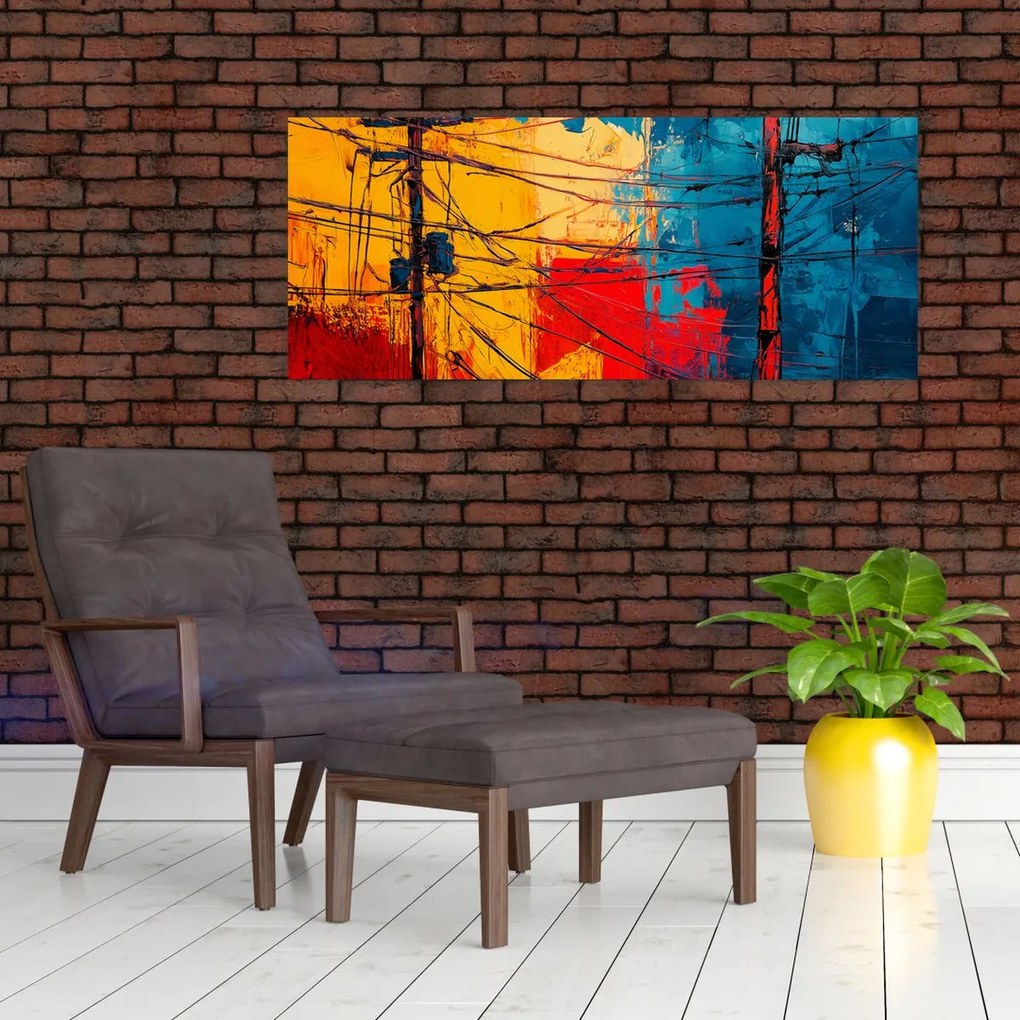 Obraz - Abstraktné elektrické vedenie (120x50 cm)