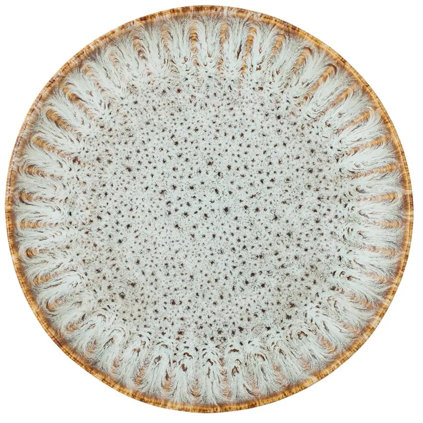 Modrý/béžový servírovací tanier z kameniny ø 17 cm Fleur – Bloomingville