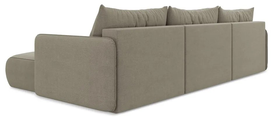 Béžová rozkladacia/s úložným priestorom rohová pohovka Nanea – Makamii