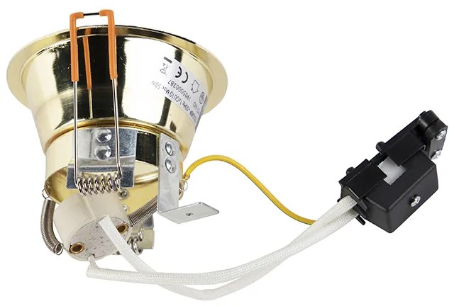 Sada 6 moderných zapustených bodových svetiel zlatá - Dept