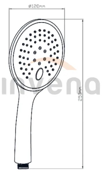 Invena Mykonos Exe, ručná sprchová hlavica 3-funkčná, chrómová, INV-AS-10-001-C