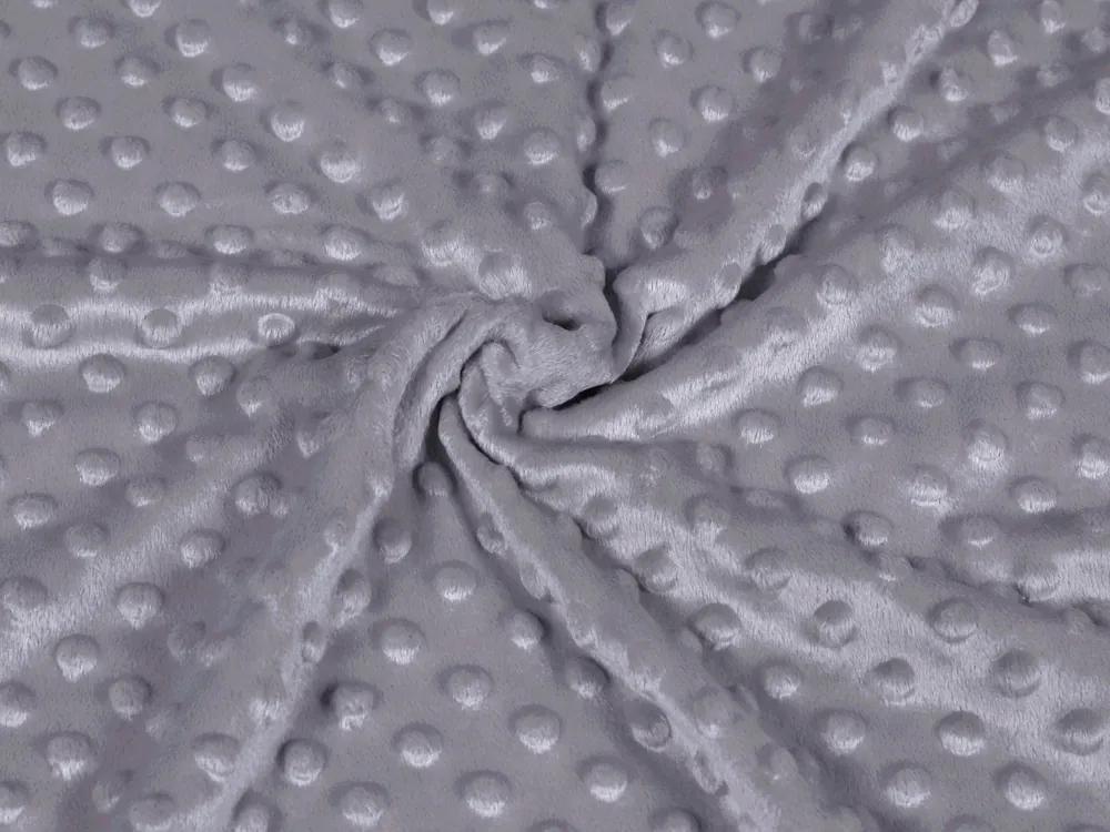 Biante Detské posteľné obliečky do postieľky Minky 3D bodky MKP-004 Tmavo sivé Do postieľky 100x135 a 40x60 cm