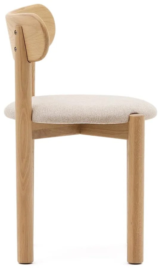 Jedálenská stolička z dubového dreva v krémovo-prírodnej farbe v súprave 2 ks Nebai – Kave Home