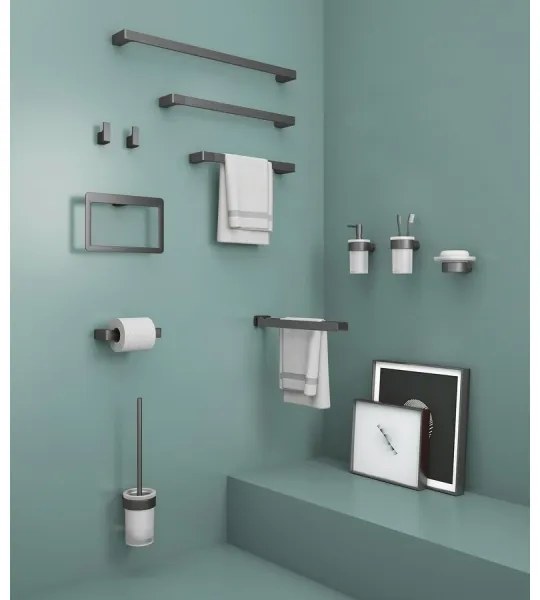 Gedy - Nástenná mydelnička PIRENEI mliečne sklo/metalická sivá