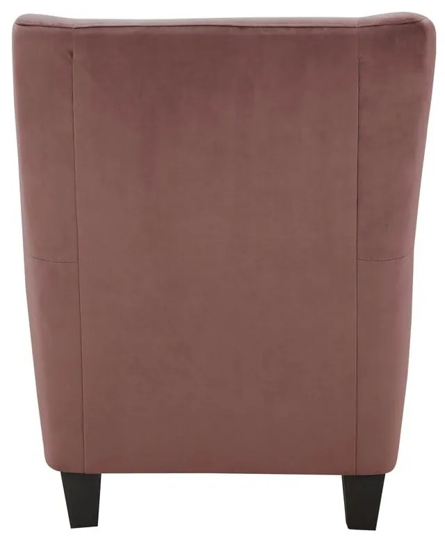 Ružové zamatové kreslo ušiak Zhili - Støraa