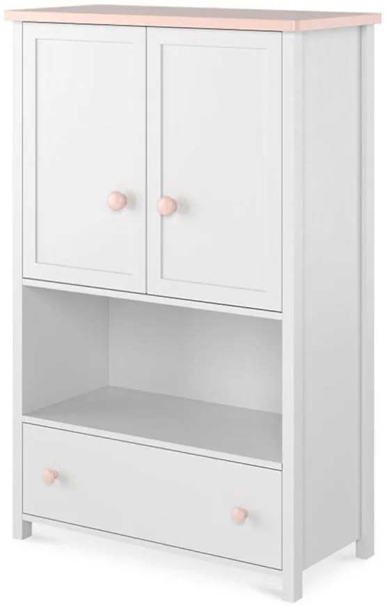 Komoda 2D1S Luna LN-11 biely/ružové