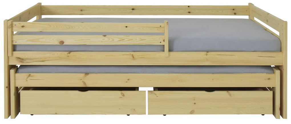 Wilsondo Detská posteľ s prístelkou Veronika 7 90x200 - prírodná