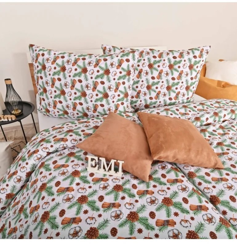 Vianočné bavlnené obliečky Glory EMI, Štandardný set jednolôžko obsahuje 1x 140x200 + 1x 70x90