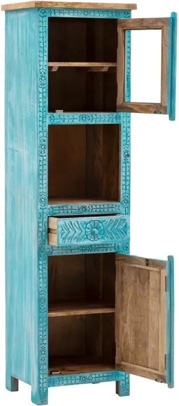 furniture-nabytek.cz - Masívna kúpeľňová skrinka Santa Cruz, modrá, Holz - Mango