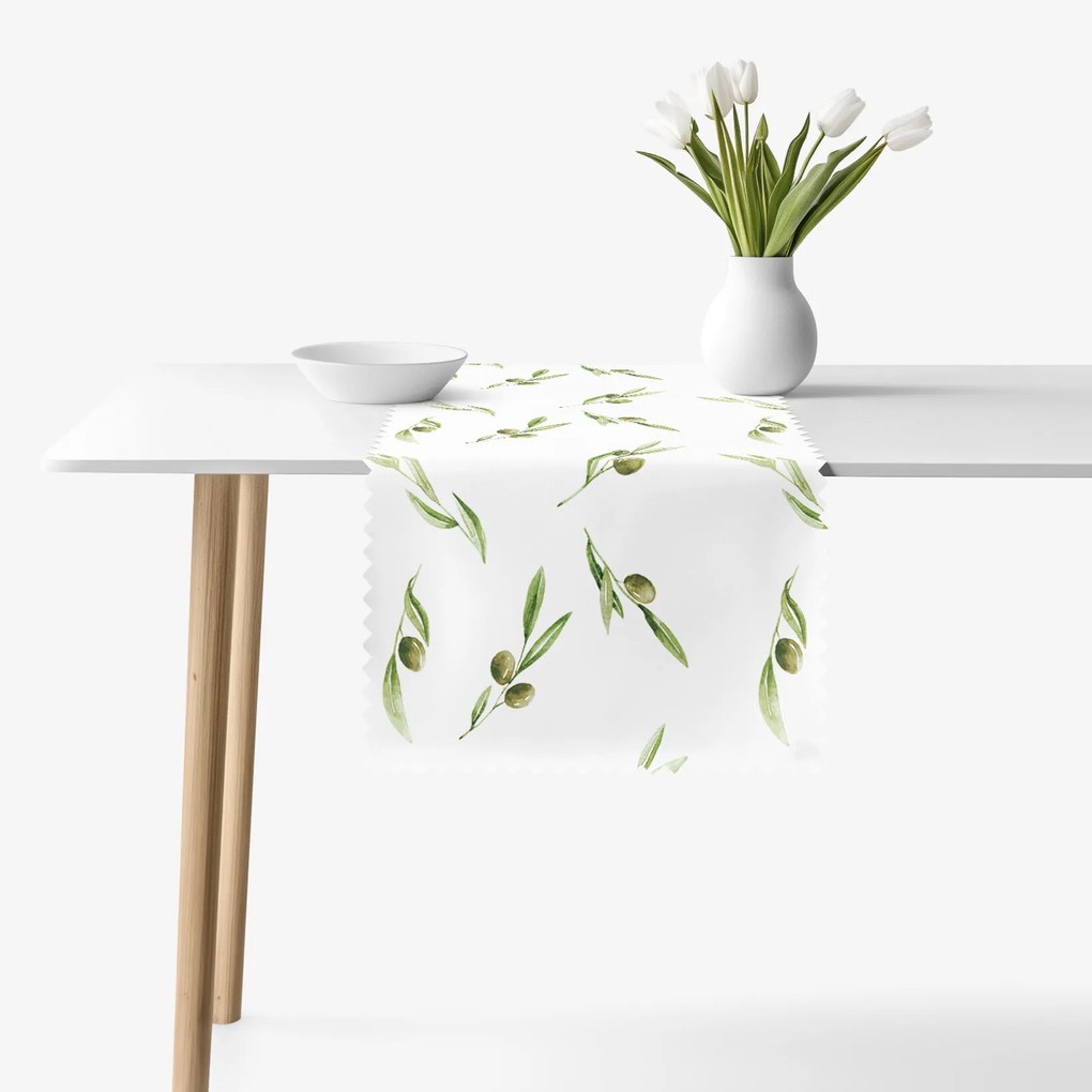 Goldea behúň na stôl teflónový - olivy 50x120 cm