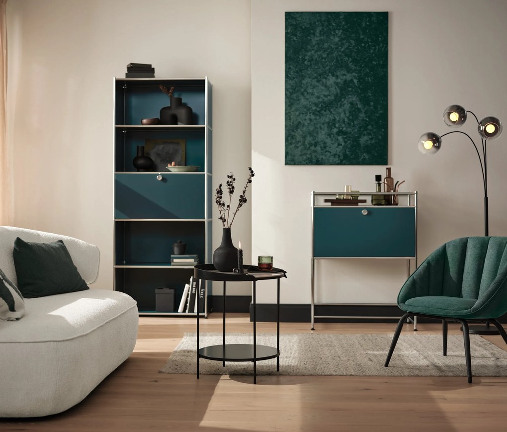 Odkladací stolík s keramickou doskou s mramorovým vzhľadom