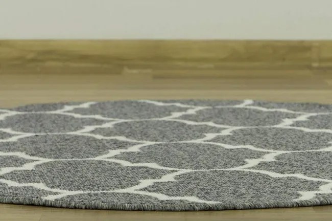 Protišmykový koberec CLOVER svetlosivý kruh