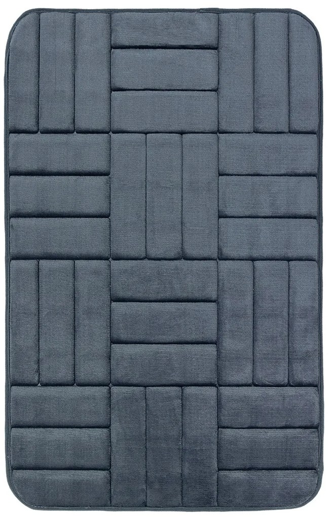 BO-MA, Protišmyková kúpeľňová predložka 3D 667 dark grey, 50x80, šedá, kúpeľňa