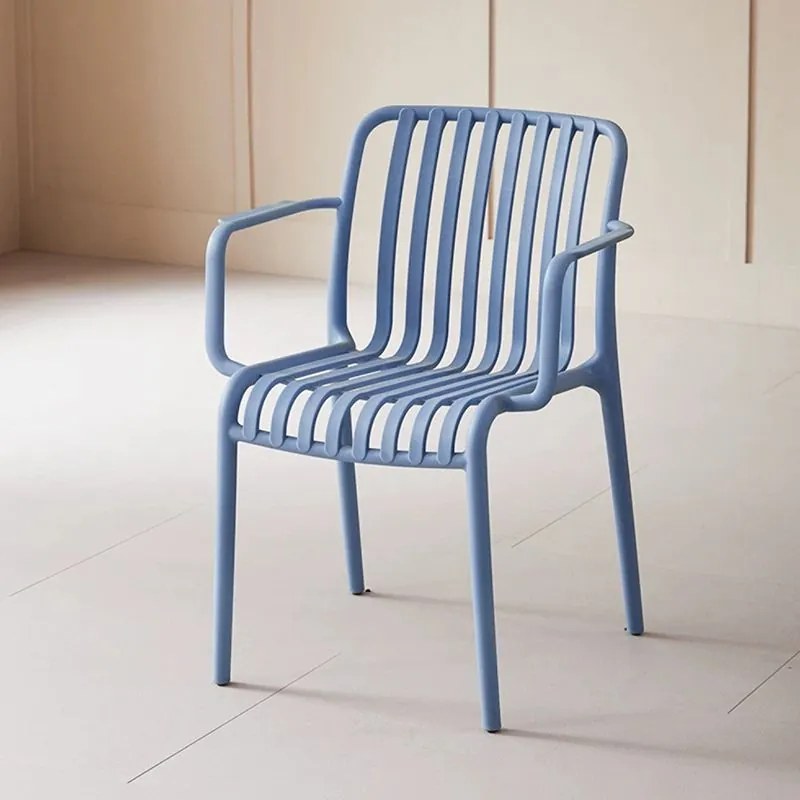 Plastová stolička TREGO s opierkami, modrá