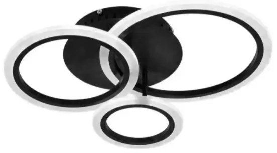 LED Stmievateľný prisadený luster LED/40W/230V čierna + diaľkové ovládanie