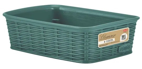 STEFANPLAST Košík Elegance S, 20 × 14 × 6 cm, zelenošedý