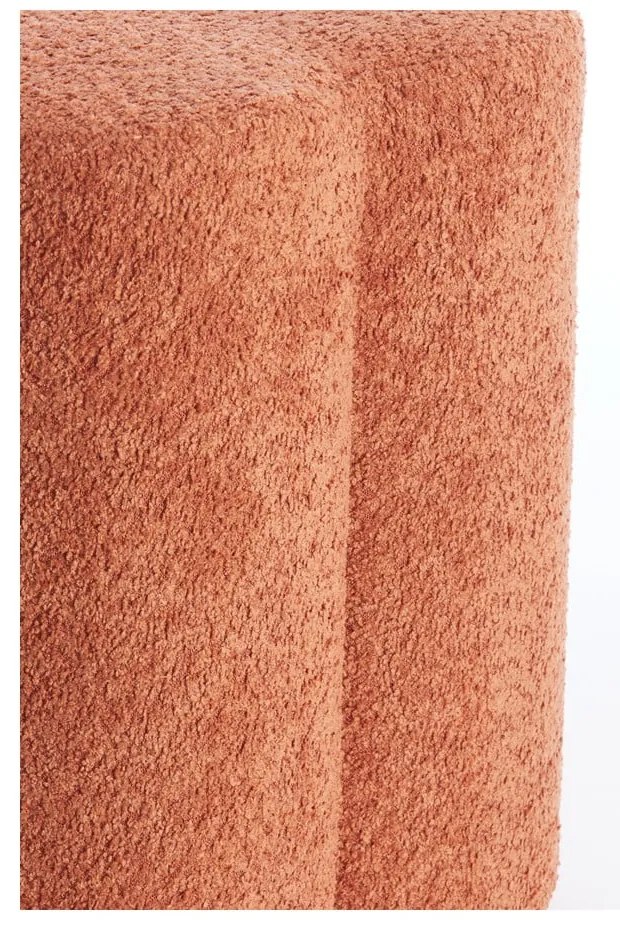 Oranžový taburet z textílie buklé Nalani – Light &amp; Living