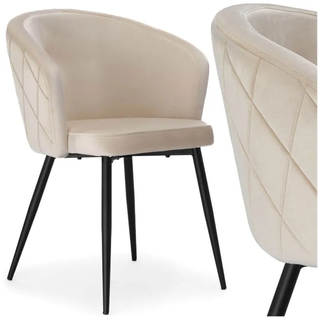 Jedálenská stolička HAMPTON zamatová, béžová