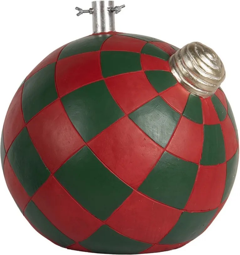 Červeno-zelený stojan na stromek koule Christmas Bauble - 42*42*43 cm