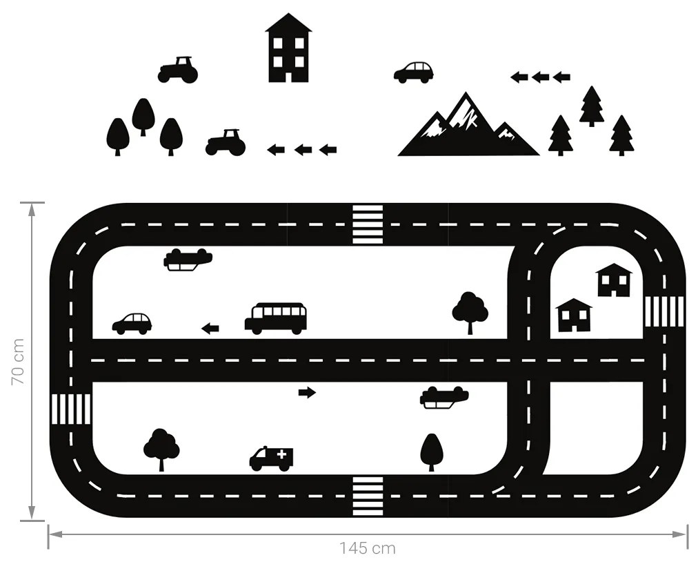 Detská samolepka na podlahu AUTODRÁHA