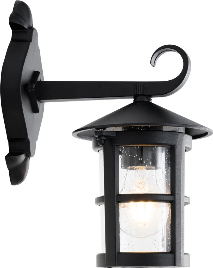 Klasická vonkajšia nástenná lampa čierna IP44 - Herb