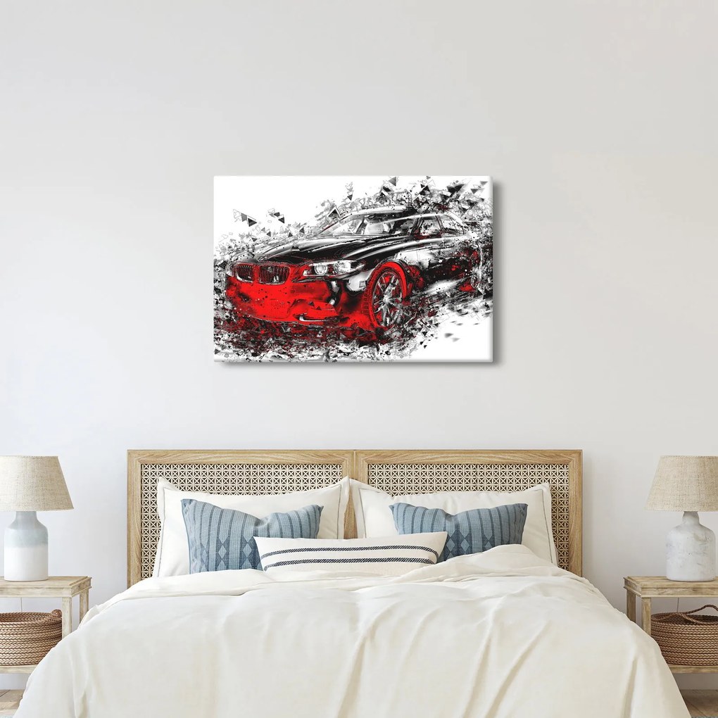 Obraz - Maľované auto v akcii (90x60 cm)