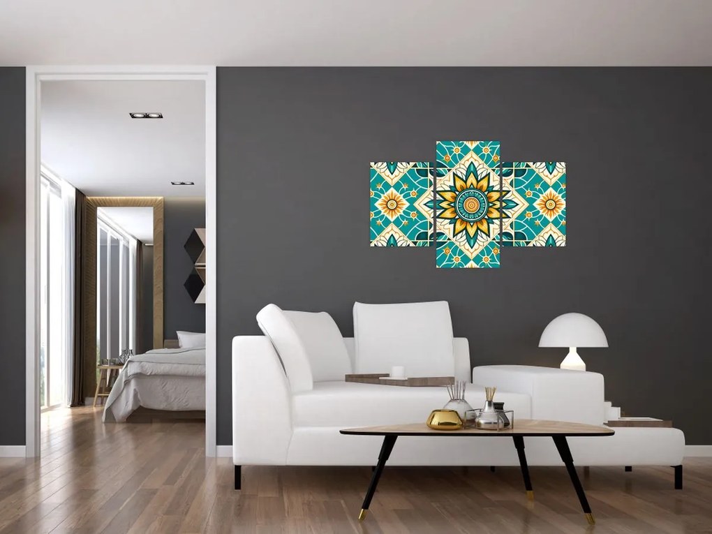 Obraz - Tyrkysový vzor (90x60 cm)