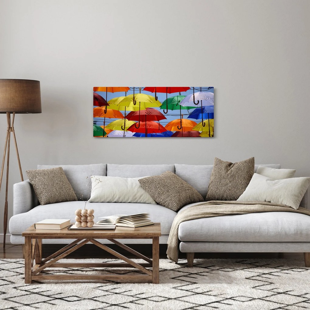 Obraz farebných dáždnikov (120x50 cm)