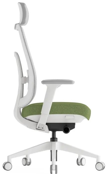 Kancelárska ergonomická stolička K42 White — sieť, látka, biela / viac farieb Modrá