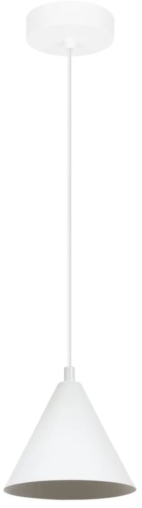 Závesné svietidlo Soho, 1x biele kovové tienidlo, (fi 14cm)
