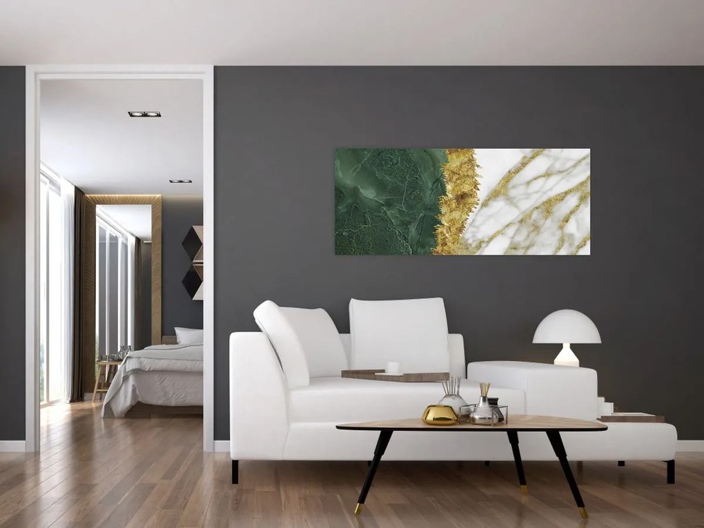 Obraz - Zelený mramor N⁰1 (120x50 cm)