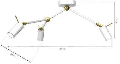 Bodové svietidlo IRIS 3xGU10/MR11/40W/230V biela/zlatá