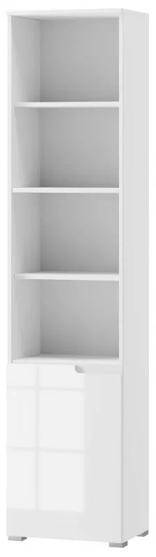 Regál Selene 216 cm biely lesk/mat