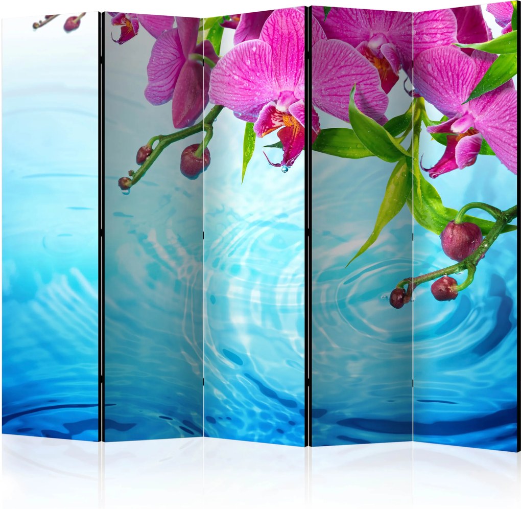 Paraván - Orchids over Water II [Room Dividers] 225x172