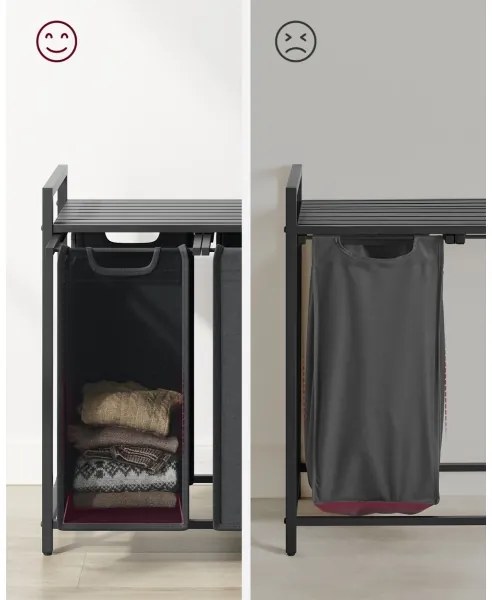 Kôš na bielizeň REX čierna/šedá