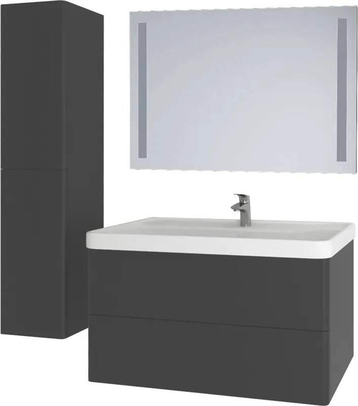 Mereo, Mereo Siena, kúpeľňová skrinka s keramickým umývadlom 101 cm, biela lesk, MER-CN4121