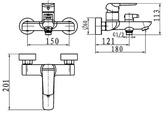 Novaservis - Vaňová batéria NOBLESS TINA čierna