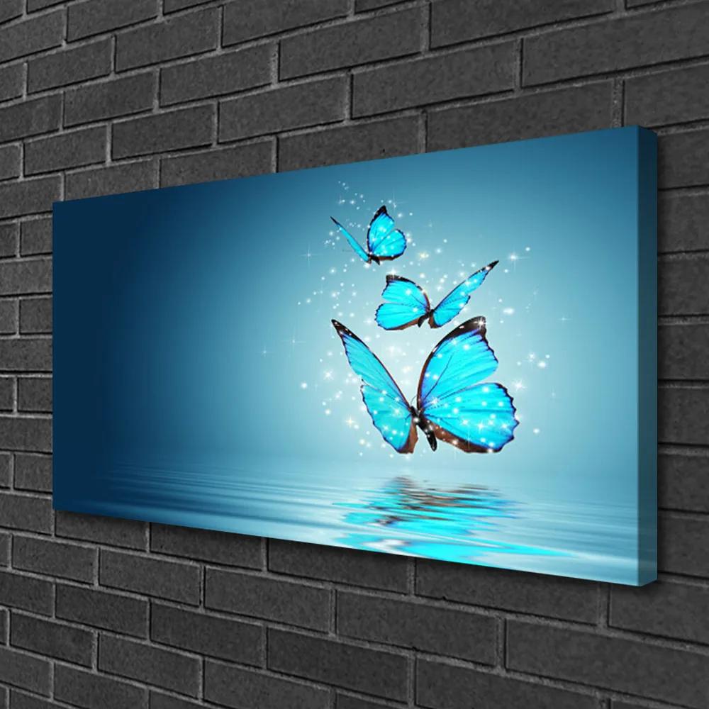 Obraz Canvas Motýle voda umenie 140x70 cm