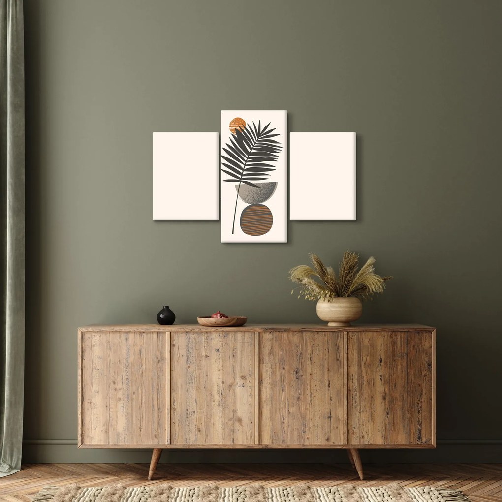 Obraz - Abstrakcia s palmovým listom (90x60 cm)