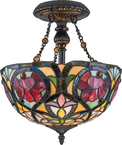 Quoizel QZ-LARISSA-SF - Prisadený luster Tiffany LARISSA 2xE27/60W/230V