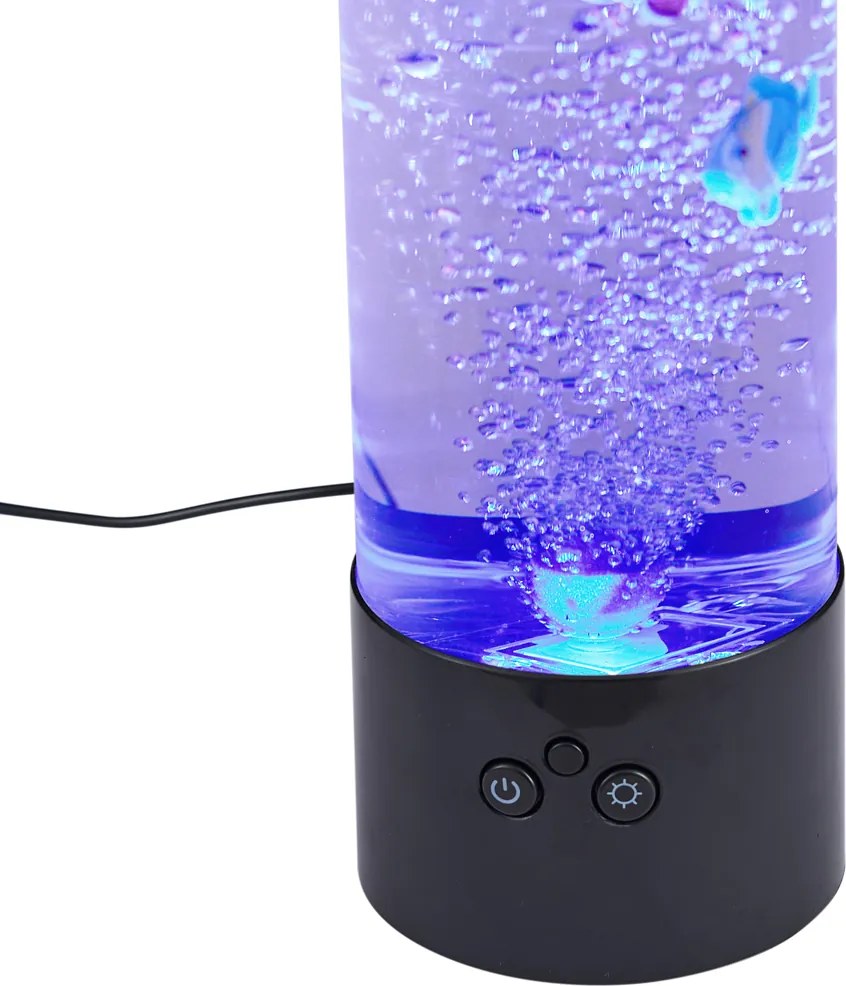 Bublinková trubica čierna 30 cm vrátane LED RGB - Sealife