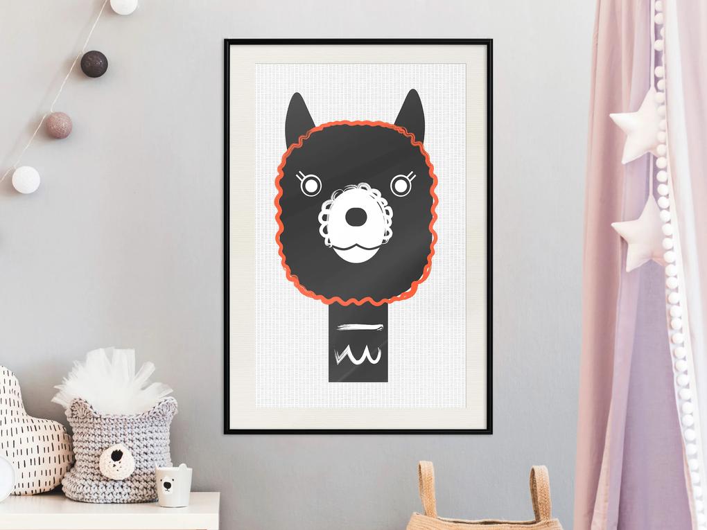 Artgeist Plagát - Decorative Alpaca [Poster] Veľkosť: 30x45, Verzia: Čierny rám